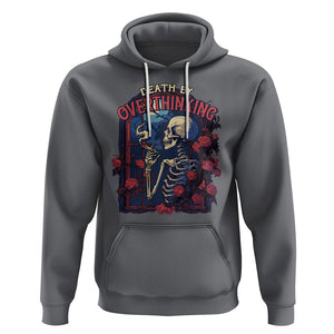 Death By Overthinking Skeleton Smoking Hoodie TS09 Charcoal Printyourwear