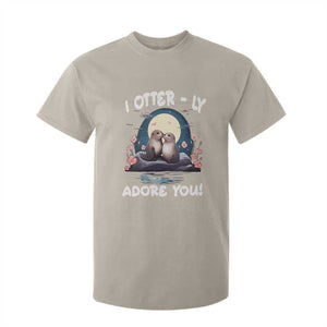 Valentine's Day T Shirt For Kid I Otterly Adore You Cute Otter Holding Hand Kisses TS09 Sand Print Your Wear