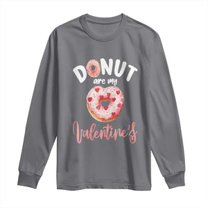 Valentine's Day Long Sleeve Shirt Donuts Are My Valentine Food Joke TS09 Charcoal Print Your Wear