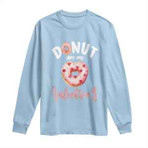 Valentine's Day Long Sleeve Shirt Donuts Are My Valentine Food Joke TS09 Light Blue Print Your Wear