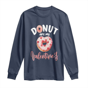 Valentine's Day Long Sleeve Shirt Donuts Are My Valentine Food Joke TS09 Navy Print Your Wear