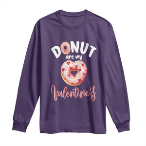 Valentine's Day Long Sleeve Shirt Donuts Are My Valentine Food Joke TS09 Purple Print Your Wear