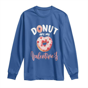 Valentine's Day Long Sleeve Shirt Donuts Are My Valentine Food Joke TS09 Royal Blue Print Your Wear