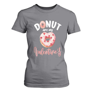 Valentine's Day T Shirt For Women Donuts Are My Valentine Food Joke TS09 Charcoal Print Your Wear