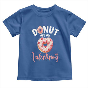 Valentine's Day Toddler T Shirt Donuts Are My Valentine Food Joke TS09 Royal Blue Print Your Wear