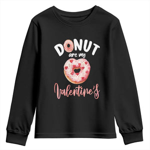 Valentine's Day Youth Sweatshirt Donuts Are My Valentine Food Joke TS09 Black Print Your Wear