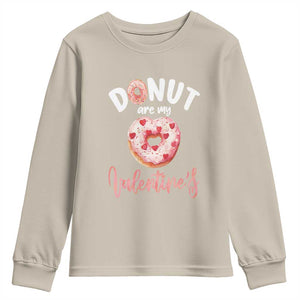 Valentine's Day Youth Sweatshirt Donuts Are My Valentine Food Joke TS09 Sand Print Your Wear