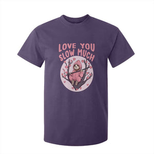 Valentine's Day T Shirt For Kid Love You Slow Much Funny Sloth Hearts Cute Lazy TS09 Purple Print Your Wear