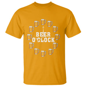 Funny Drinking T Shirt Beer O'Clock Time For Drinker TS09 Gold Printyourwear