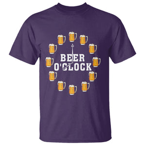 Funny Drinking T Shirt Beer O'Clock Time For Drinker TS09 Purple Printyourwear