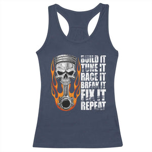 Racing Car Racerback Tank Top Build It Tune It Race It Break It TS09 Navy Print Your Wear