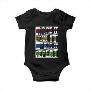 Racing Baby Onesie Race It Break It Fix It Repeat Racer TS09 Black Print Your Wear