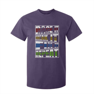 Racing T Shirt For Kid Race It Break It Fix It Repeat Racer TS09 Purple Print Your Wear