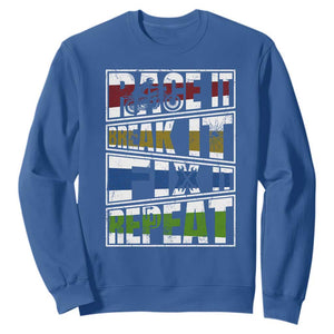 Racing Sweatshirt Race It Break It Fix It Repeat Racer TS09 Royal Blue Print Your Wear