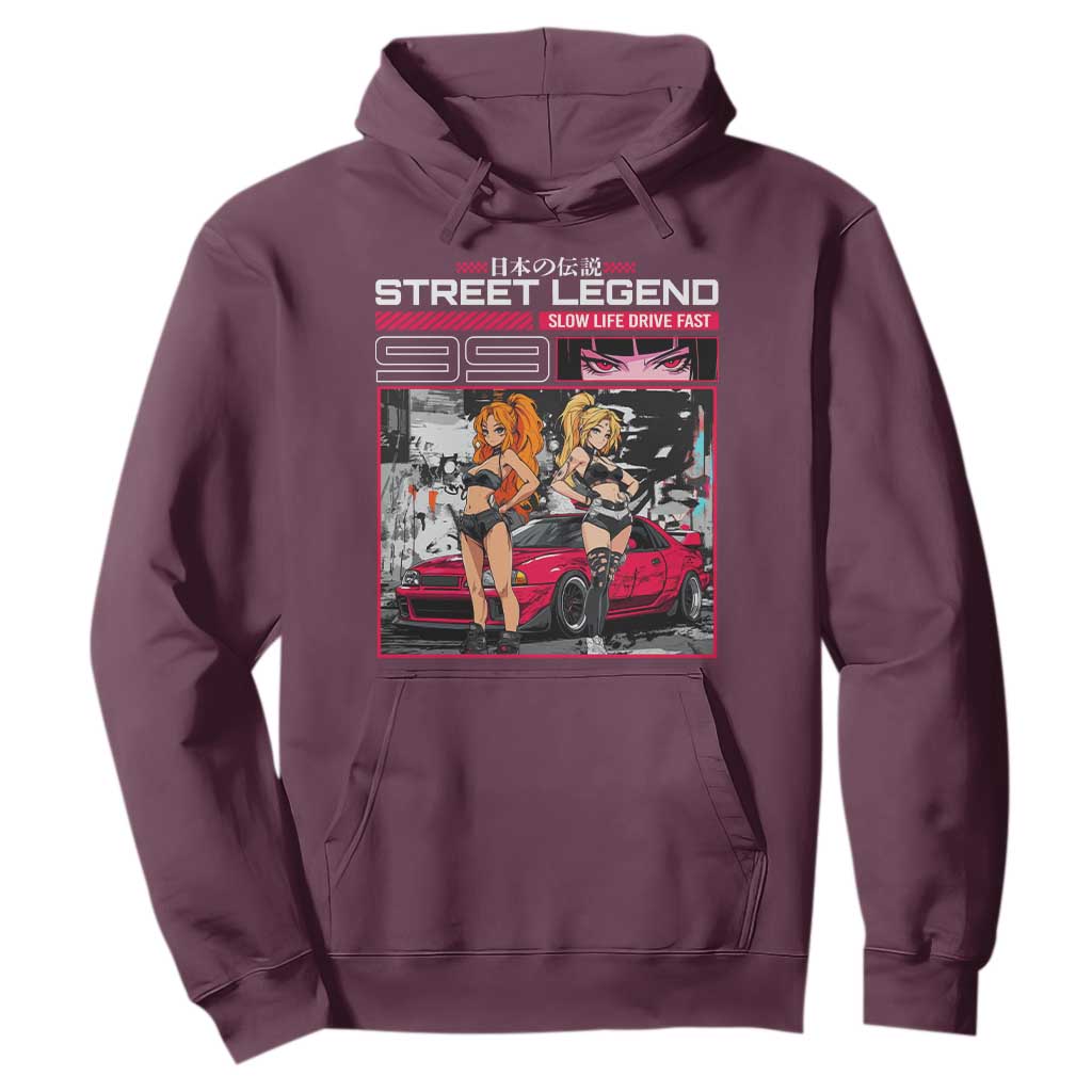 Street Legend JDM Anime Hoodie TS09 Maroon Print Your Wear