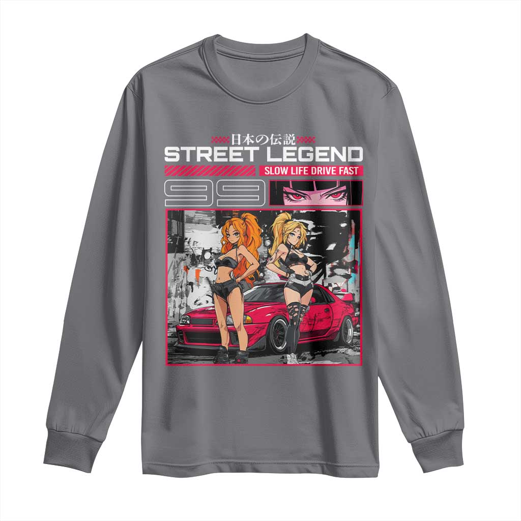 Street Legend JDM Anime Long Sleeve Shirt TS09 Charcoal Print Your Wear