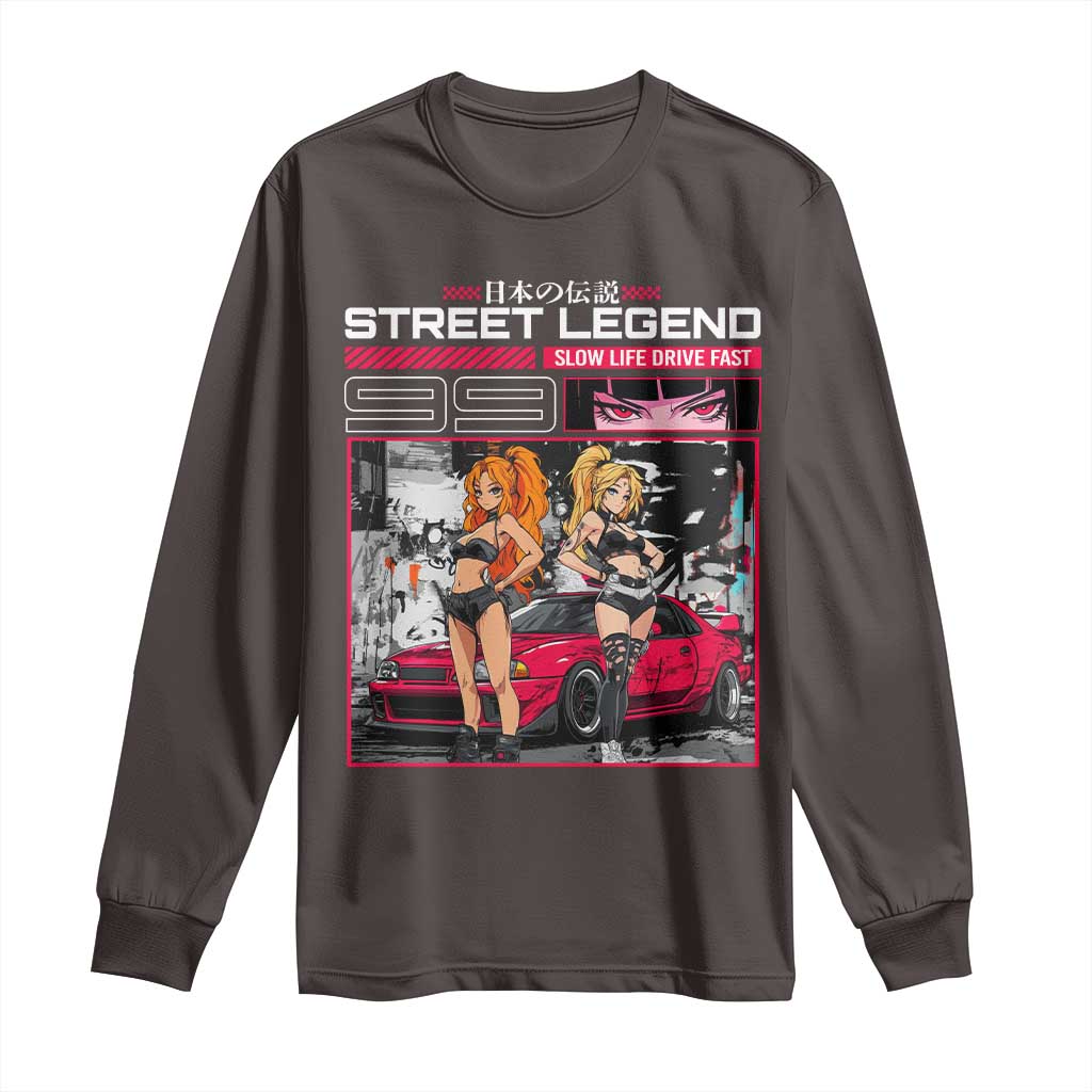 Street Legend JDM Anime Long Sleeve Shirt TS09 Dark Chocolate Print Your Wear