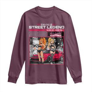 Street Legend JDM Anime Long Sleeve Shirt TS09 Maroon Print Your Wear