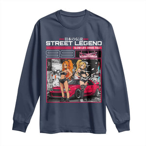Street Legend JDM Anime Long Sleeve Shirt TS09 Navy Print Your Wear