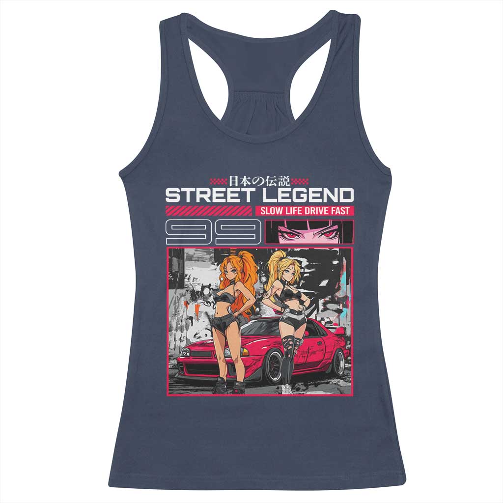Street Legend JDM Anime Racerback Tank Top TS09 Navy Print Your Wear