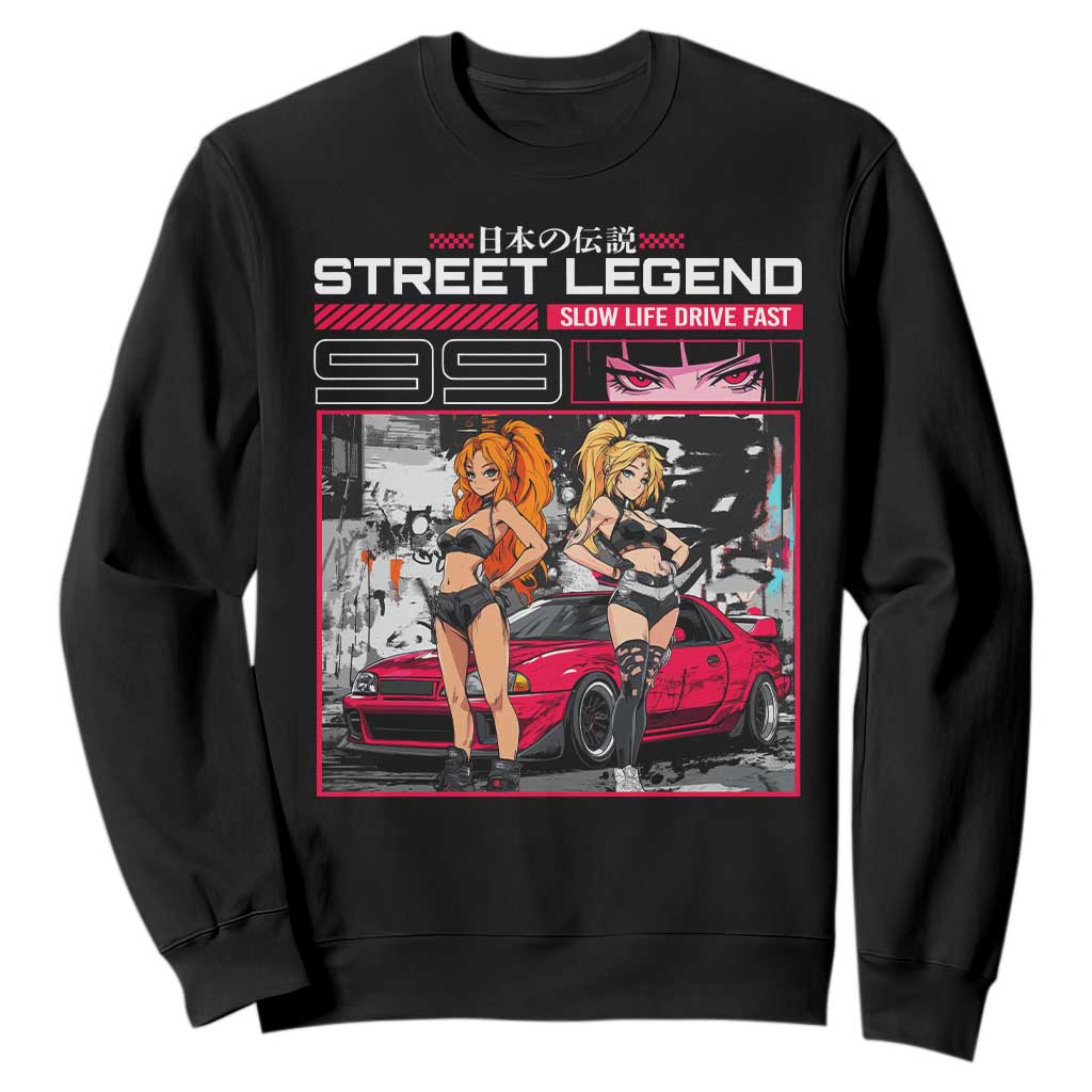 Street Legend JDM Anime Sweatshirt TS09 Black Print Your Wear