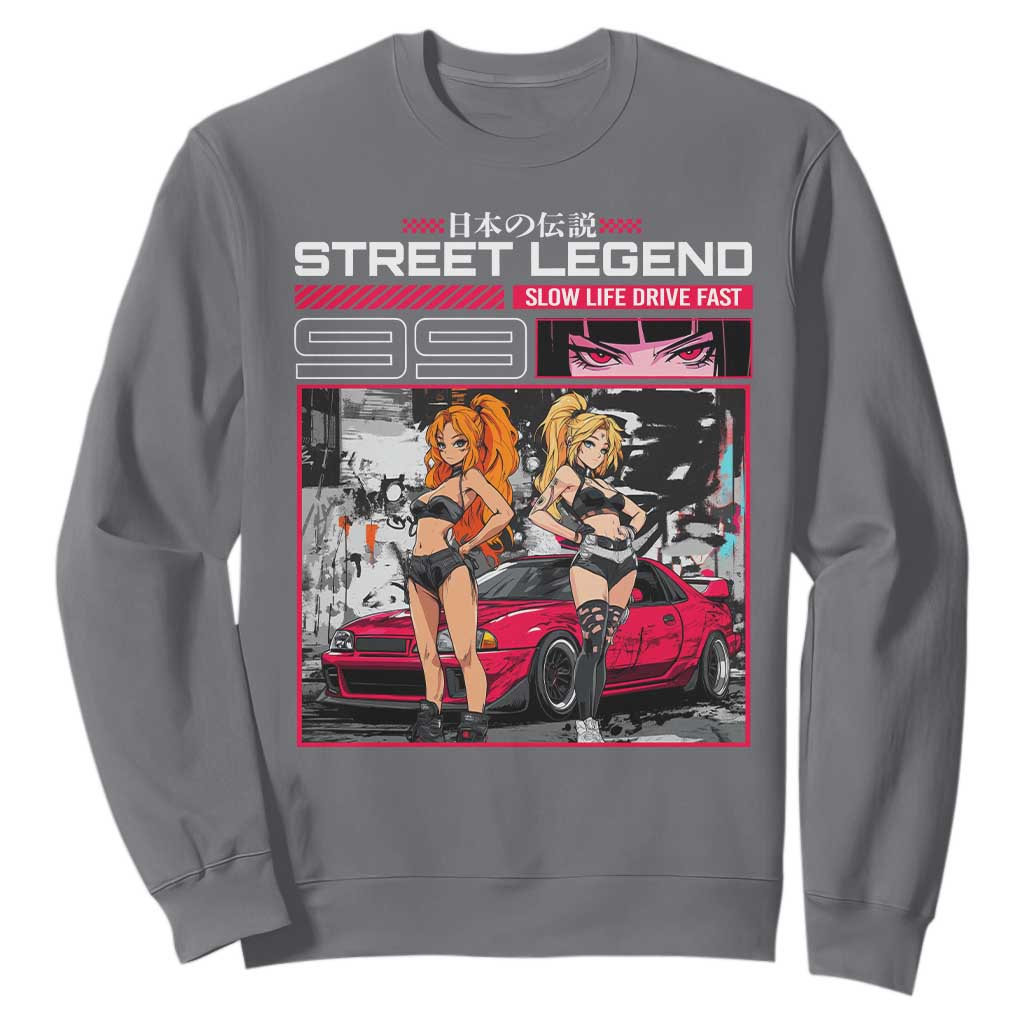 Street Legend JDM Anime Sweatshirt TS09 Charcoal Print Your Wear