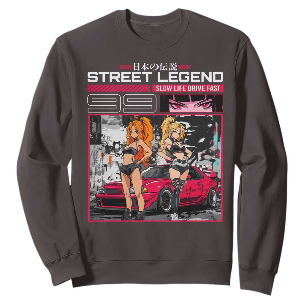 Street Legend JDM Anime Sweatshirt TS09 Dark Chocolate Print Your Wear