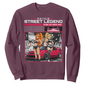 Street Legend JDM Anime Sweatshirt TS09 Maroon Print Your Wear