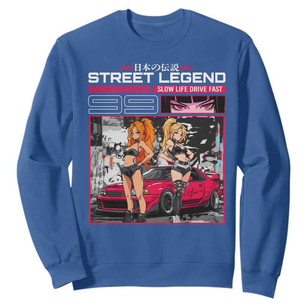 Street Legend JDM Anime Sweatshirt TS09 Royal Blue Print Your Wear