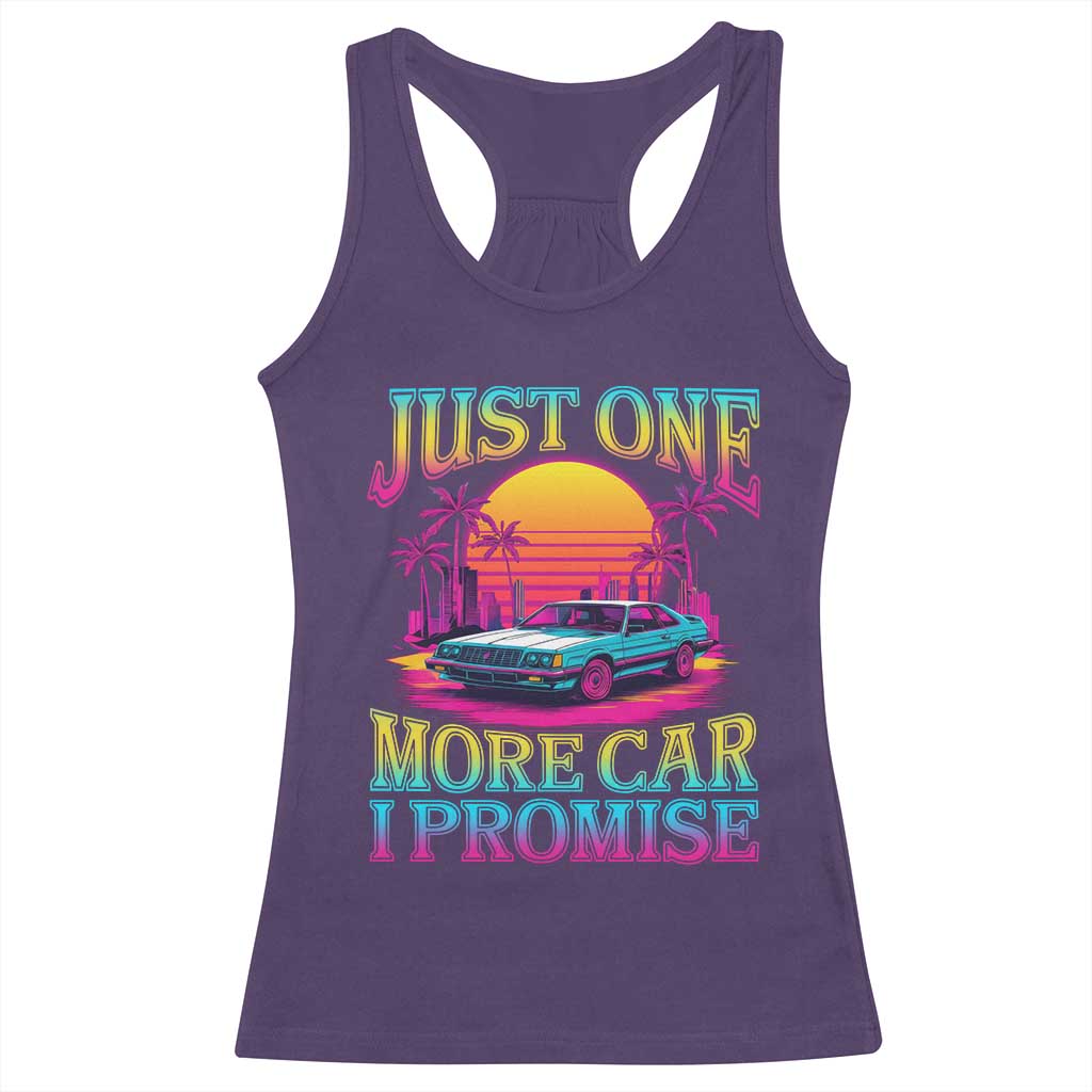 Funny Car Lover Racerback Tank Top Just One More Car I Promise TS09 Purple Print Your Wear