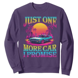 Funny Car Lover Sweatshirt Just One More Car I Promise TS09 Purple Print Your Wear