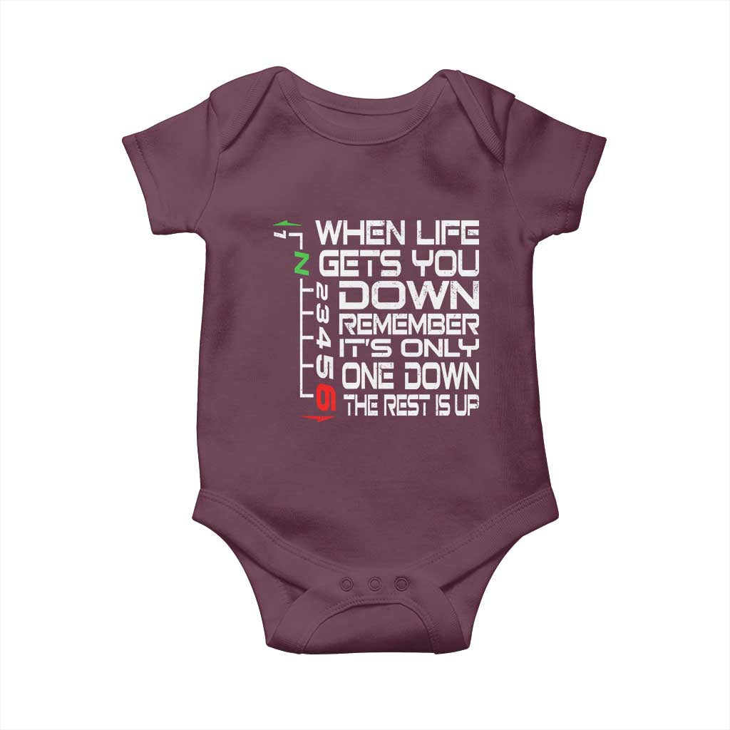 Motorcycle Lover Baby Onesie When Life Gets You Down TS09 Maroon Print Your Wear