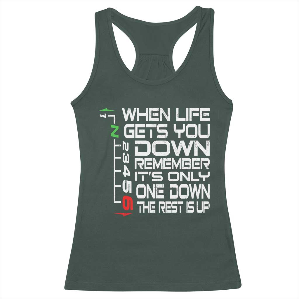 Motorcycle Lover Racerback Tank Top When Life Gets You Down TS09 Dark Forest Green Print Your Wear