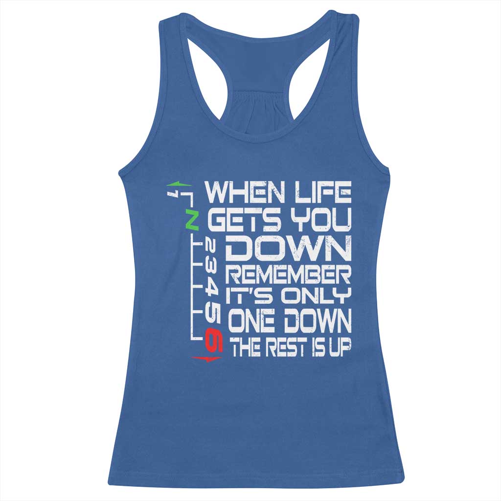 Motorcycle Lover Racerback Tank Top When Life Gets You Down TS09 Royal Blue Print Your Wear
