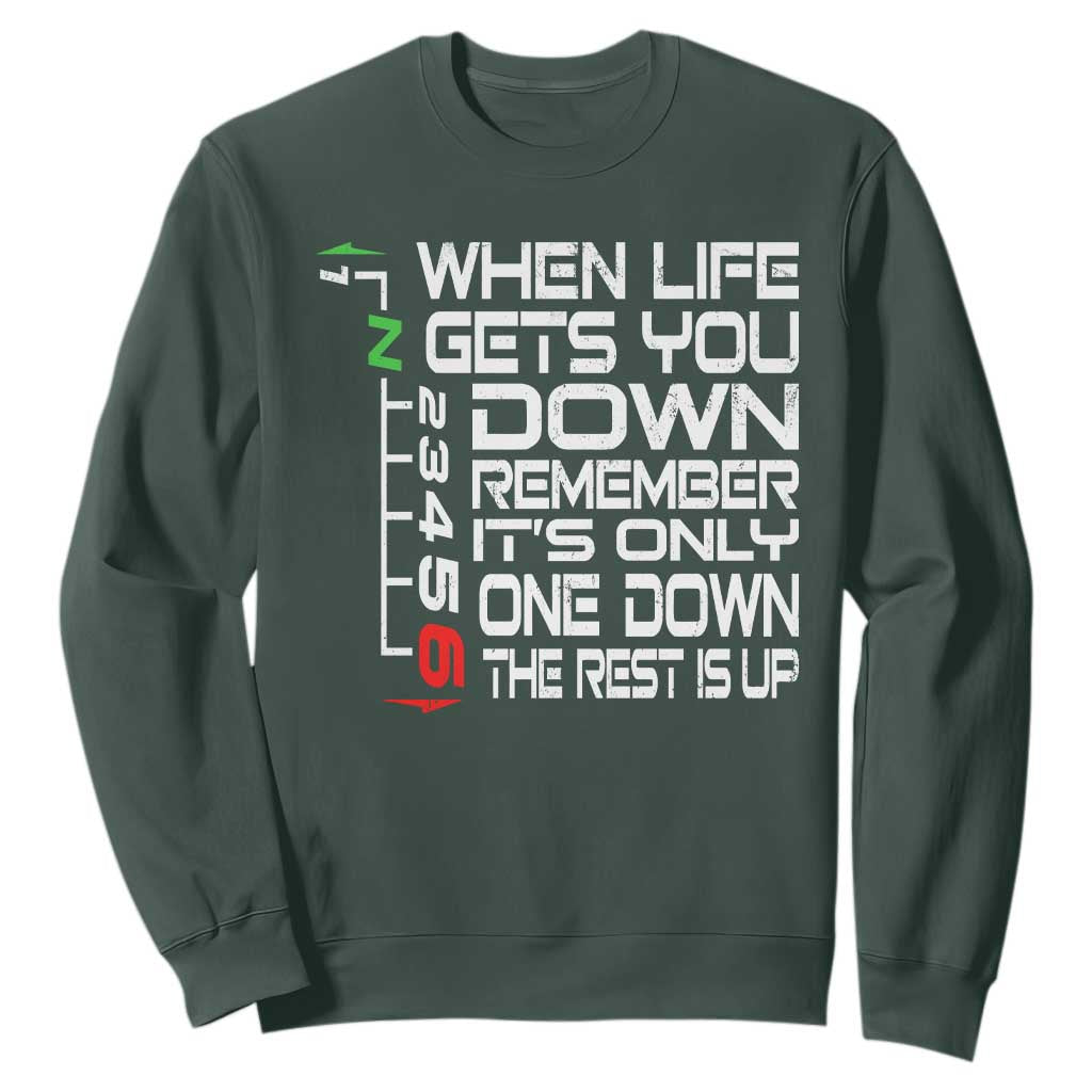Motorcycle Lover Sweatshirt When Life Gets You Down TS09 Dark Forest Green Print Your Wear