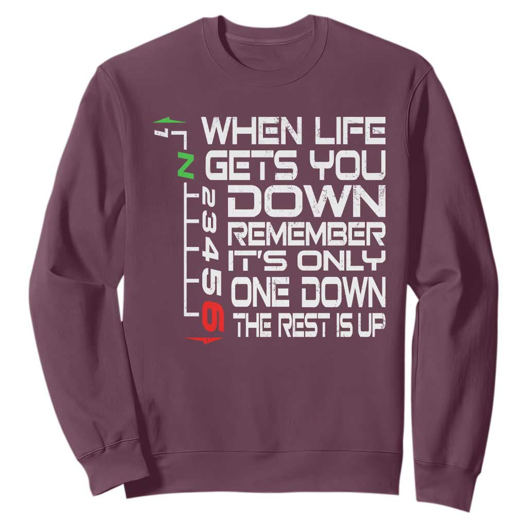 Motorcycle Lover Sweatshirt When Life Gets You Down TS09 Maroon Print Your Wear