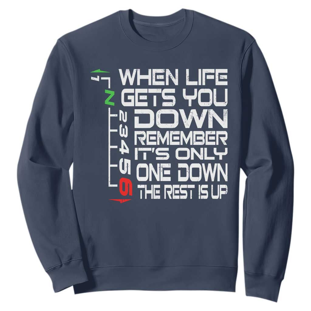 Motorcycle Lover Sweatshirt When Life Gets You Down TS09 Navy Print Your Wear