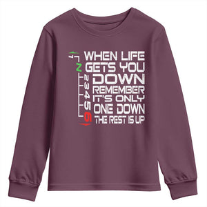 Motorcycle Lover Youth Sweatshirt When Life Gets You Down TS09 Maroon Print Your Wear
