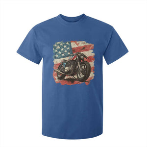 Motorcycle USA Flag Retro Biker T Shirt For Kid TS09 Royal Blue Print Your Wear