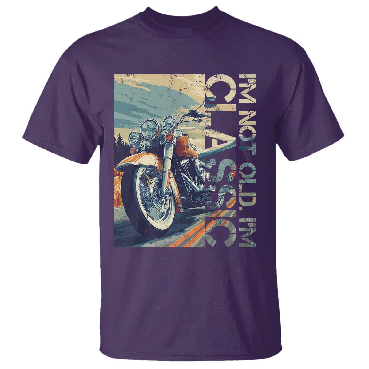Funny Biker T Shirt I'm Not Old I'm Classic Motorcycle Rider TS09 Purple Print Your Wear
