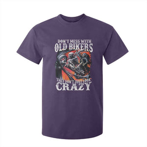 Motorcycle Rider T Shirt For Kid Don't Mess With Old Bikers They Don't Just Look Crazy TS09 Purple Print Your Wear