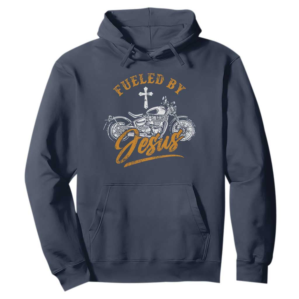 Motorcycle Rider Fueled By Jesus Hoodie TS09 Navy Print Your Wear