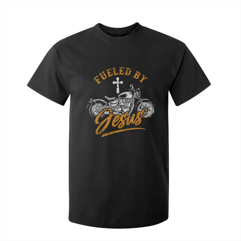 Motorcycle Rider Fueled By Jesus T Shirt For Kid TS09 Black Print Your Wear