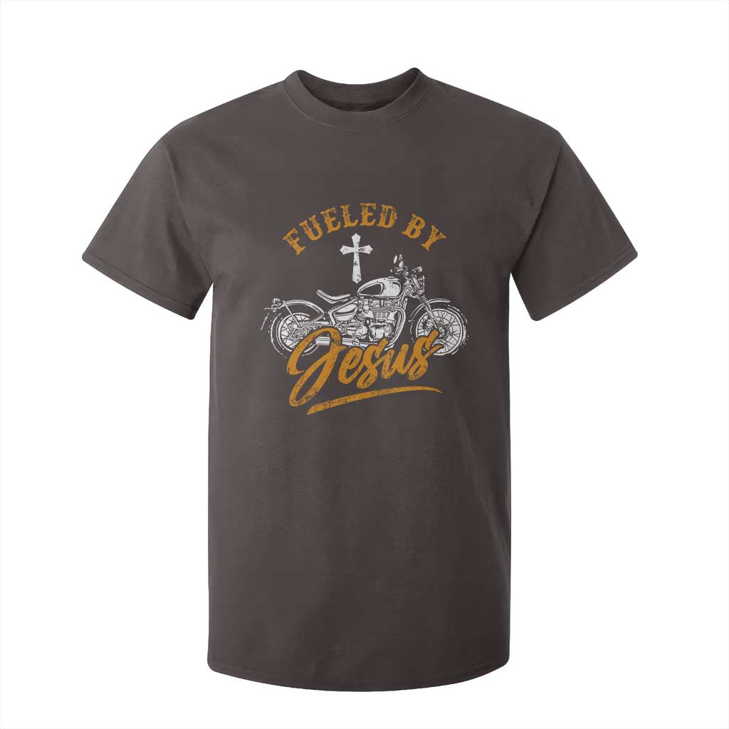 Motorcycle Rider Fueled By Jesus T Shirt For Kid TS09 Dark Chocolate Print Your Wear