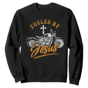 Motorcycle Rider Fueled By Jesus Sweatshirt TS09 Black Print Your Wear
