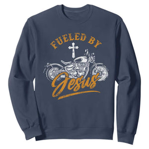 Motorcycle Rider Fueled By Jesus Sweatshirt TS09 Navy Print Your Wear