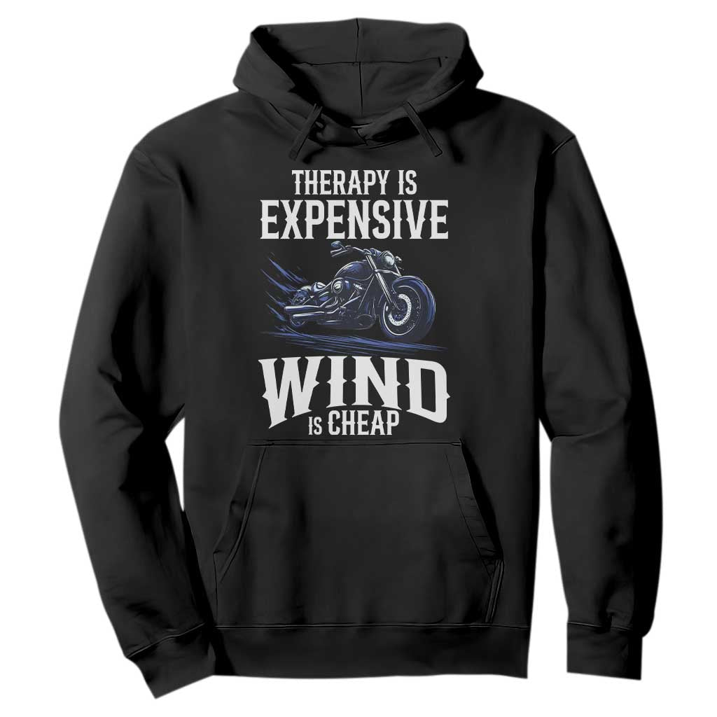 Motorcycle Rider Funny Wind Therapy Hoodie TS09 Black Print Your Wear