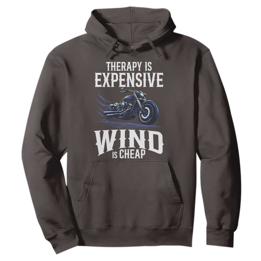 Motorcycle Rider Funny Wind Therapy Hoodie TS09 Dark Chocolate Print Your Wear