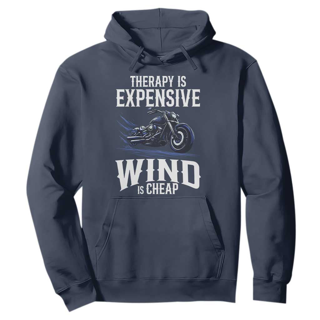 Motorcycle Rider Funny Wind Therapy Hoodie TS09 Navy Print Your Wear