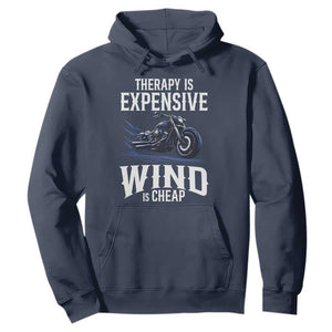 Motorcycle Rider Funny Wind Therapy Hoodie TS09 Navy Print Your Wear